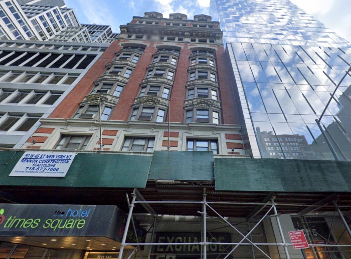Paramdeep Singh refinances hotel under foreclosure threat at 59 West 46th Street (Credit - Google)