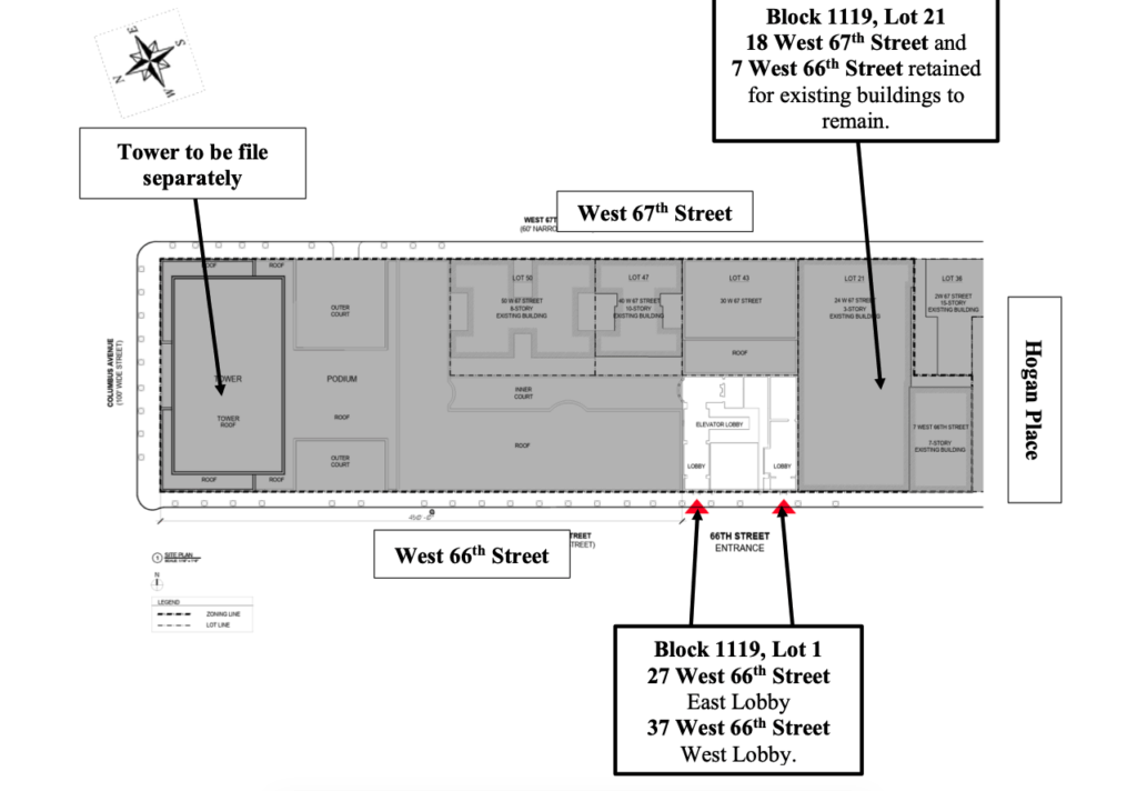 37 West 66th Street block building locations