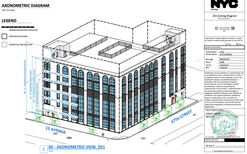 3710 15th Avenue (Credit - Shmuel Wieder architect via DOB)