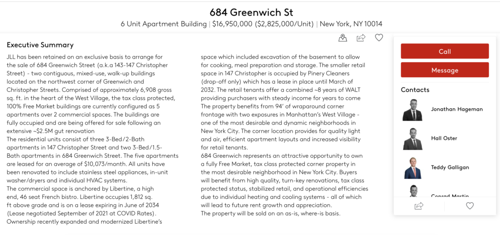 JLL marketing material